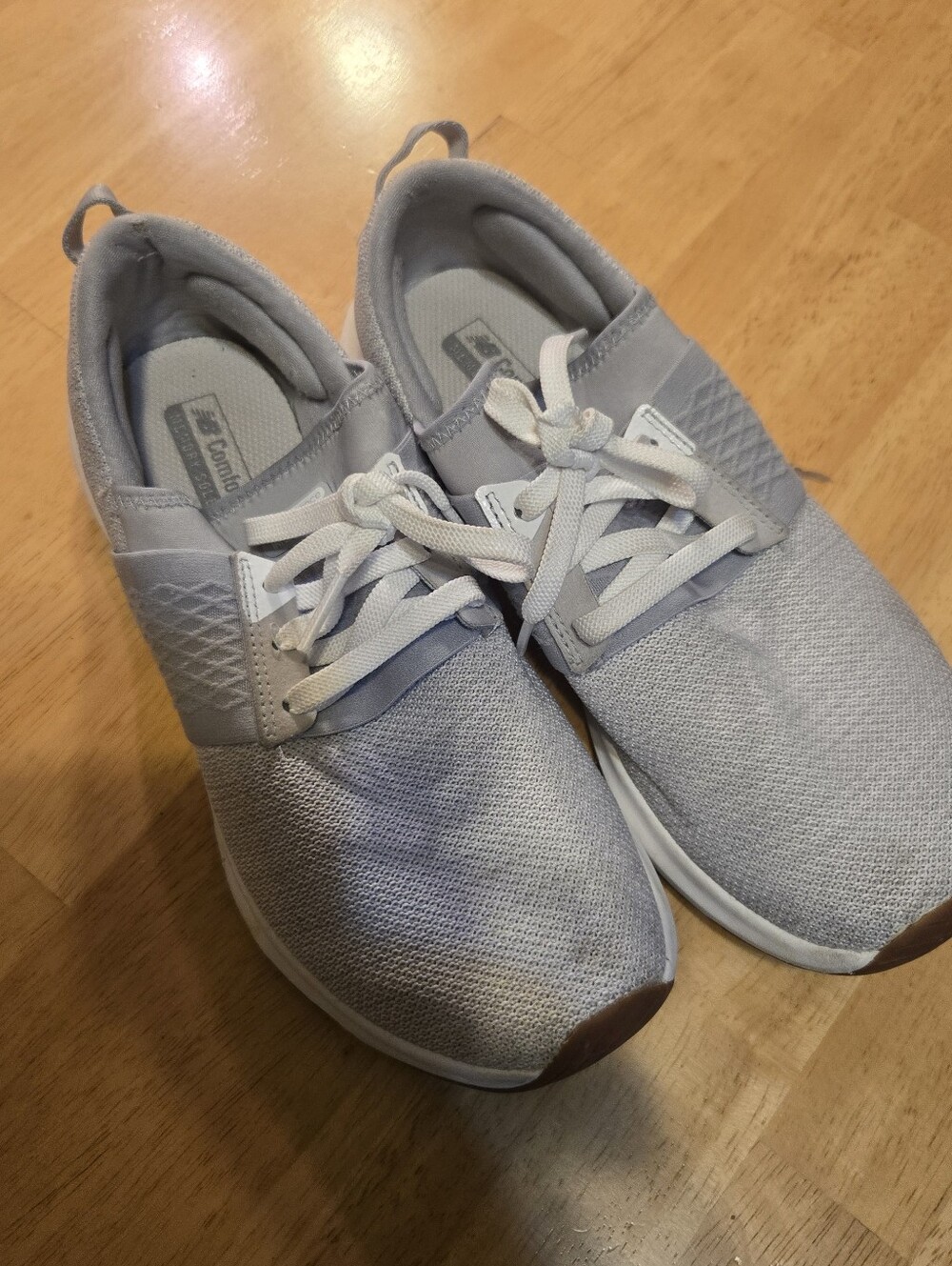 New Balance Light Gray Men’s Slip-On Knit Sneakers